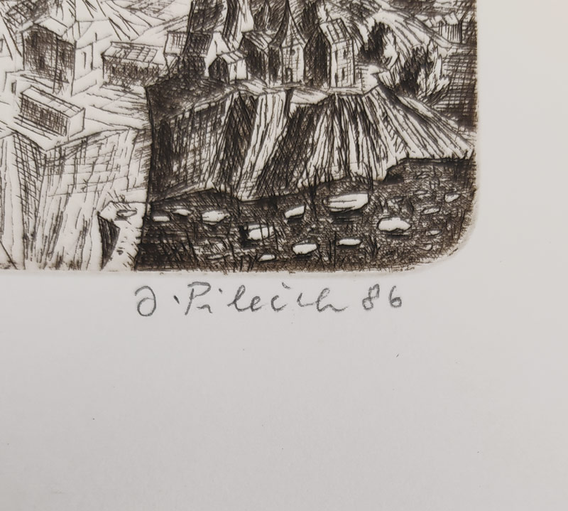 Pileček Jindřich – Ex libris K. Žižkovská, původní lept, č. 98/100, 1986