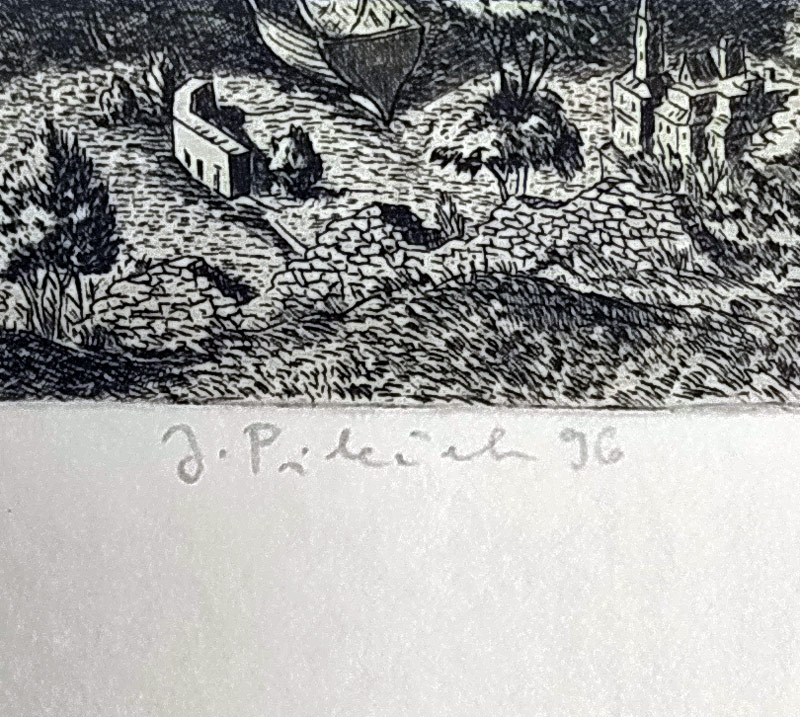 Pileček Jindřich – PF 1997 Aleš Nevečeřal s rodinou, původní lept, 1996