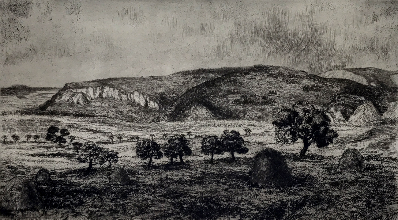 Sukdolák Pavel – Bez názvu, česká grafika, původní lept, 1954