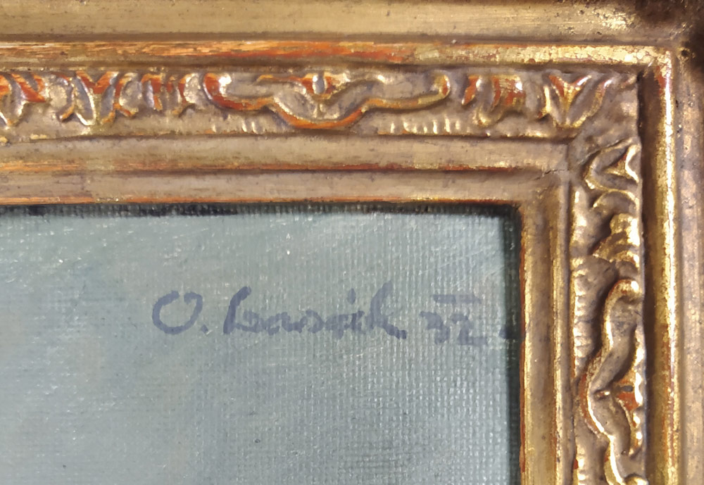 Lasák Oldřich – Dáma s kožešinou, rozměrná olejomalba na plátně, 1932