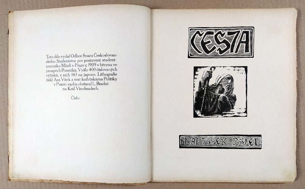 Bílek František – Cesta, cyklus se dvěma autorovými dřevoryty a čtyřiceti litografiemi, 1909 