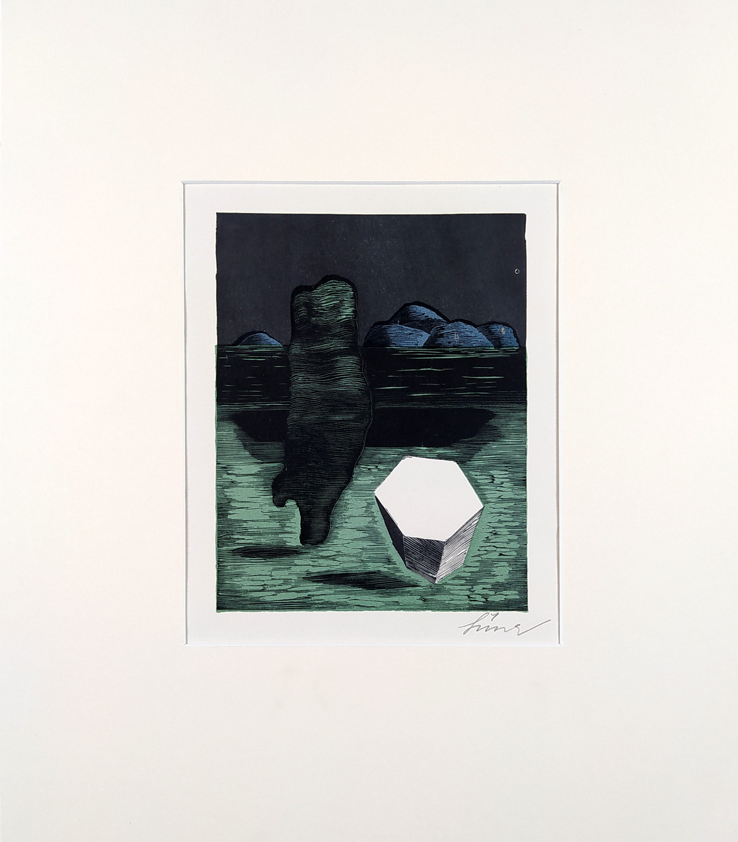 Šíma Josef – Krystal, původní barevný dřevoryt, 1935