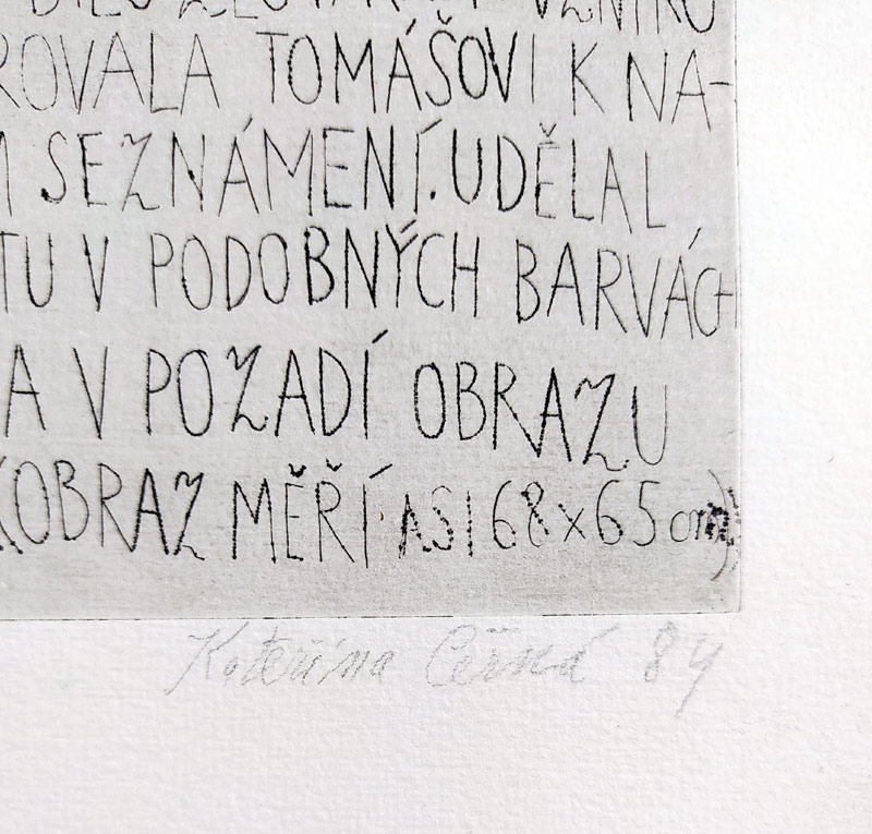 Černá Kateřina – Návrat z Paříže, str. 11, list z knihy: Mé obrazy I., lept, AT, 1984