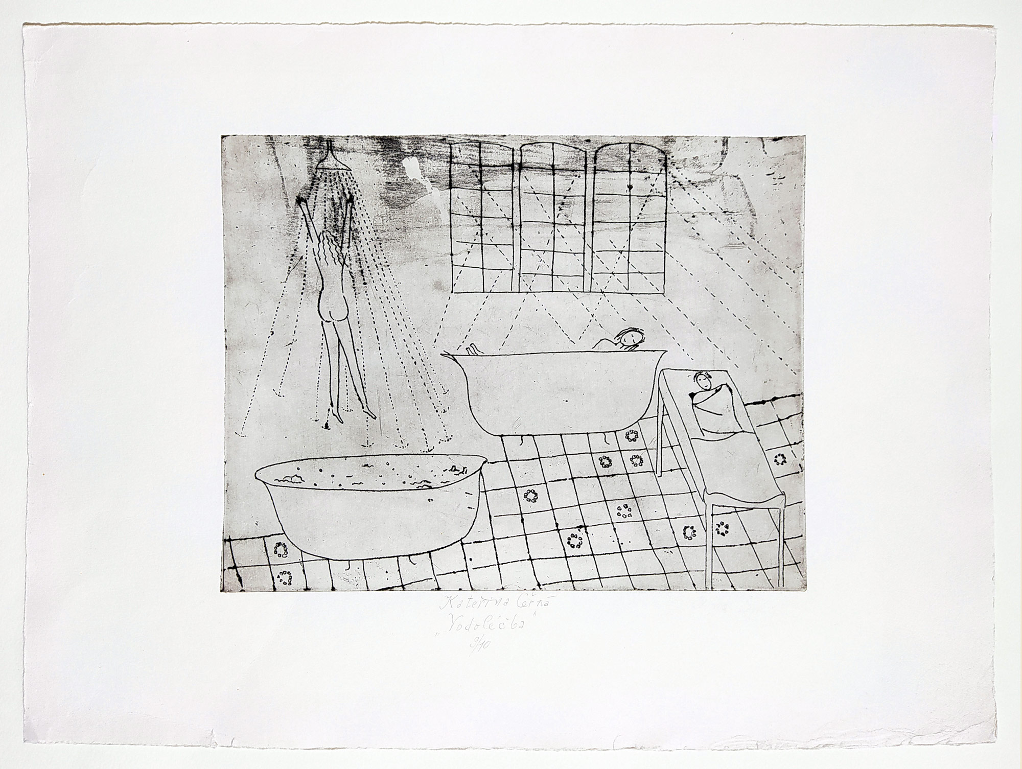 Černá Kateřina – Vodoléčba v Podolí, lept, č. 9/10, 1977