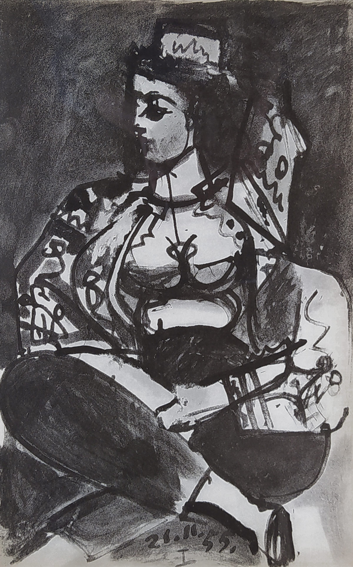 Picasso Pablo – Alžírská žena, původní litografie, 1955