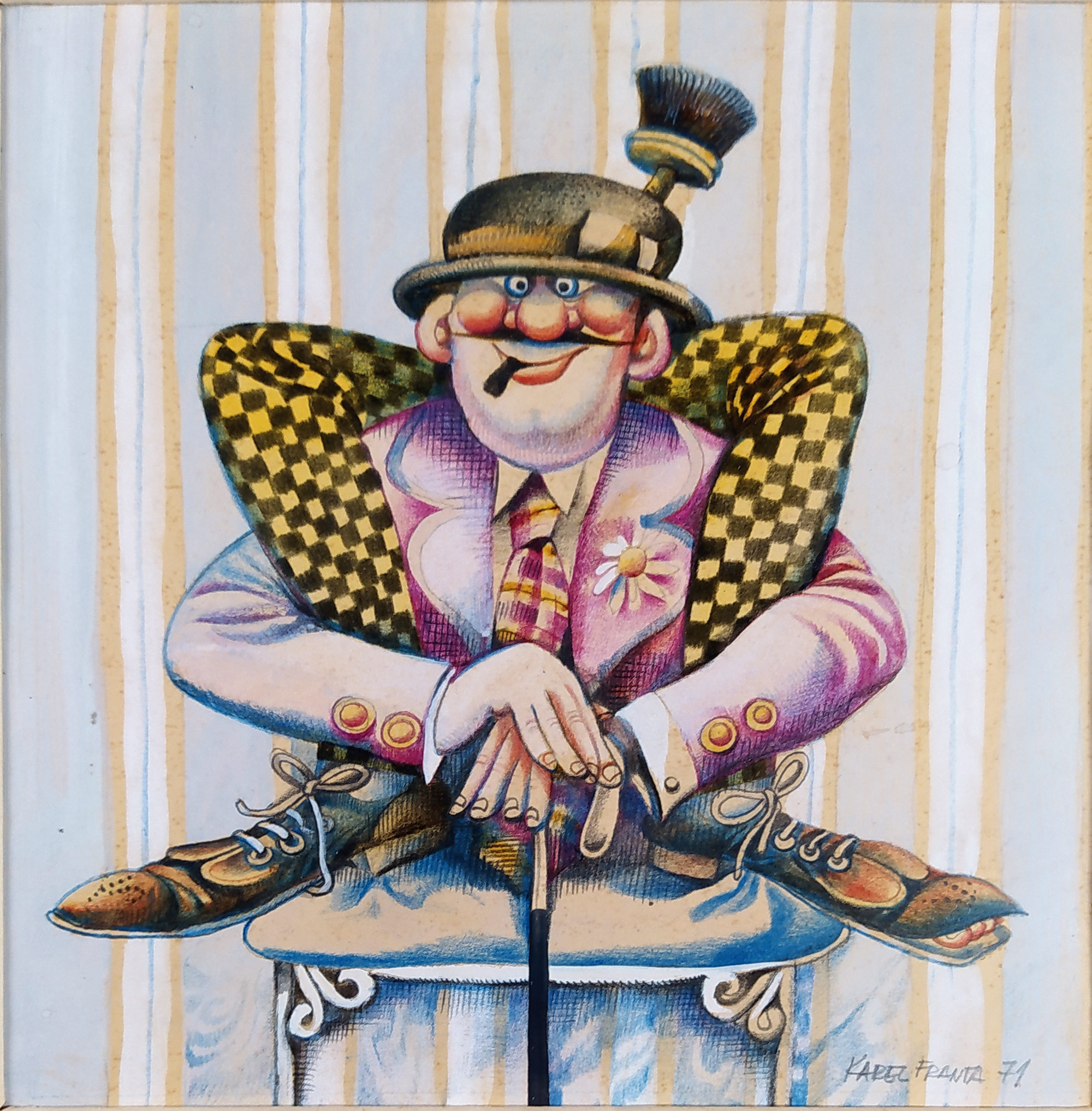 Franta Karel – Komik, kresba, pastel, akvarel, kombinovaná technika, 1971