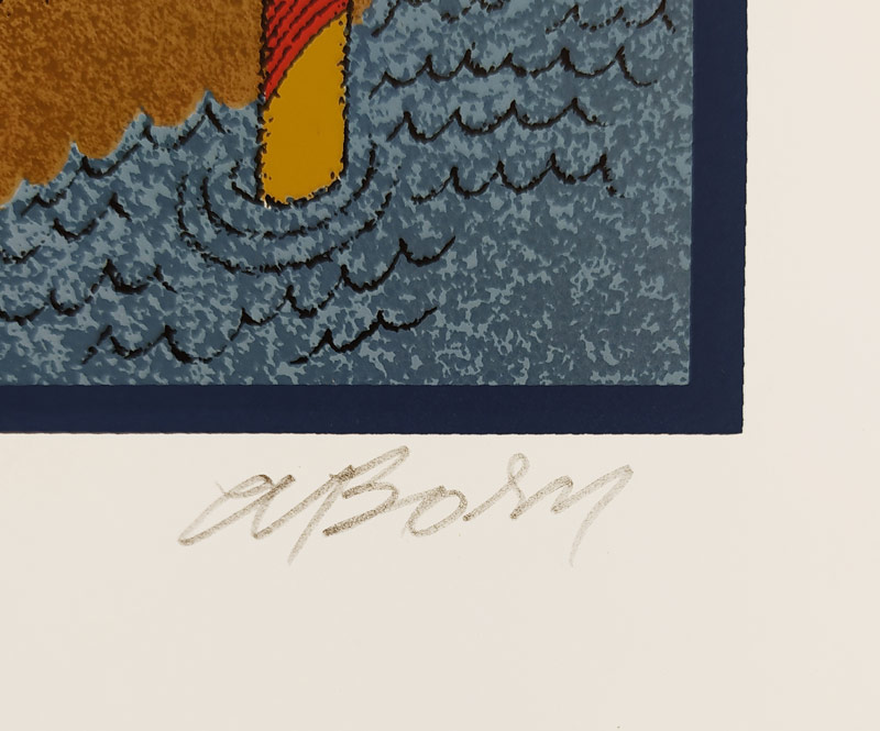 Born Adolf – Kočičí muzika, signovaná barevná serigrafie, autorský tisk, ca 2010