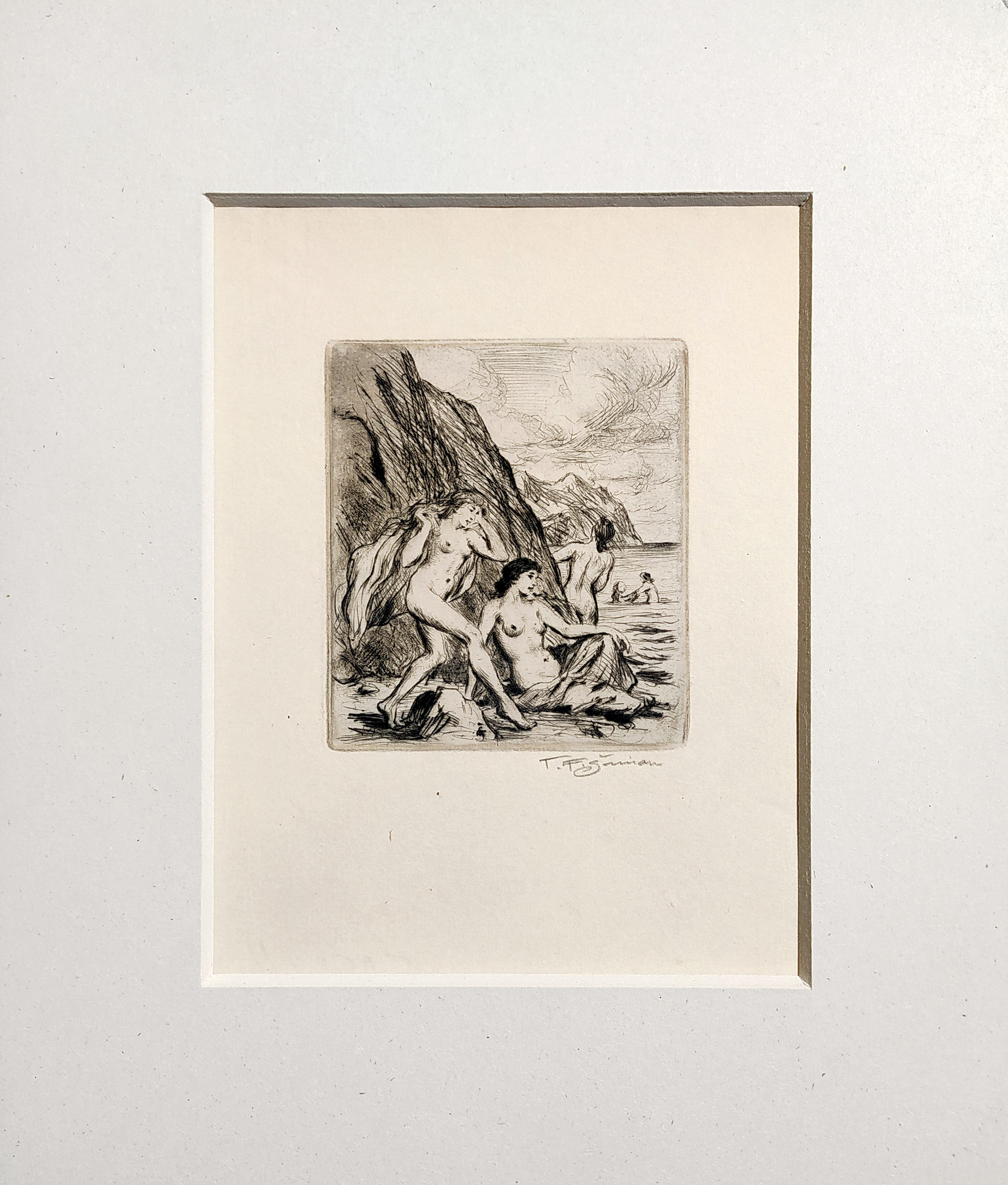 Šimon Tavík František –  Imprese od moře I. Po koupeli II., původní suchá jehla, 1916