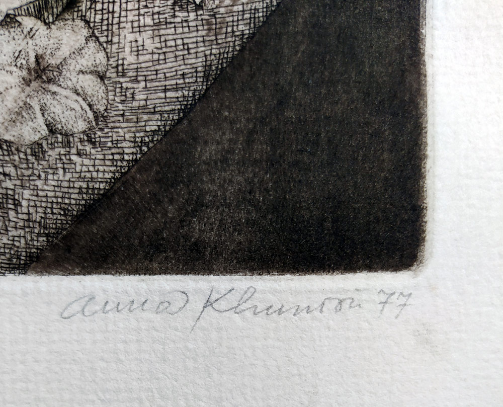 Khunová Anna – Paleček, barevný lept s podtiskem, č. 6/75, 1977