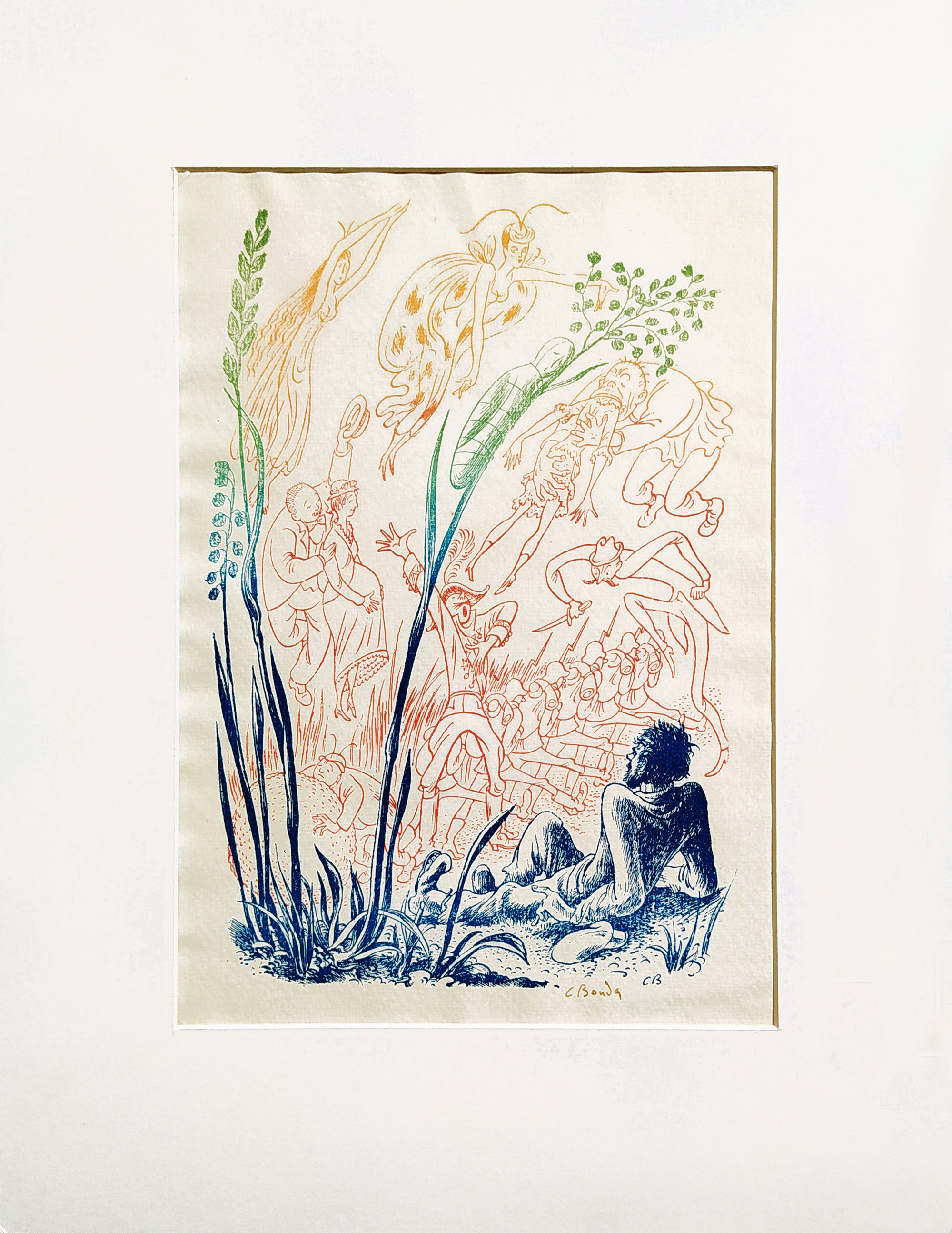 Bouda Cyril – Ze života hmyzu, barevný lept, nedatováno