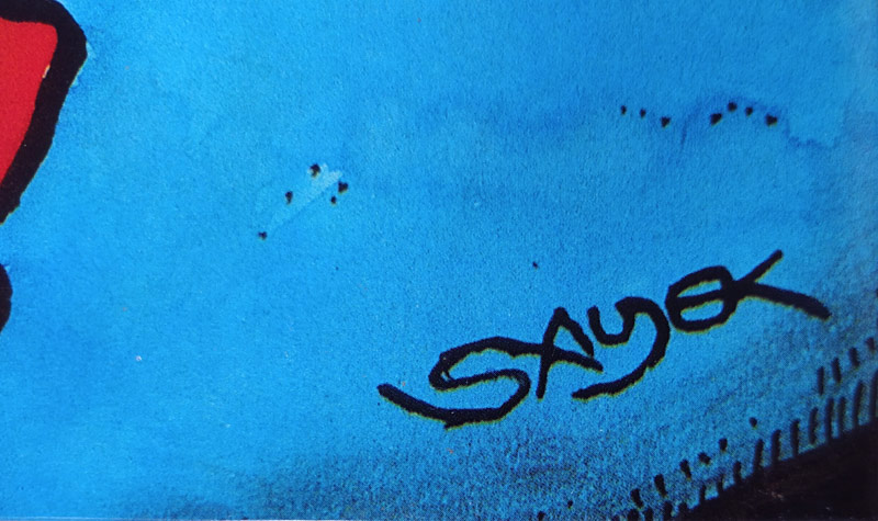 Saudek Kája – Letka, raritní reklama na cigarety, původní serigrafie tištěná na plech, 90. léta