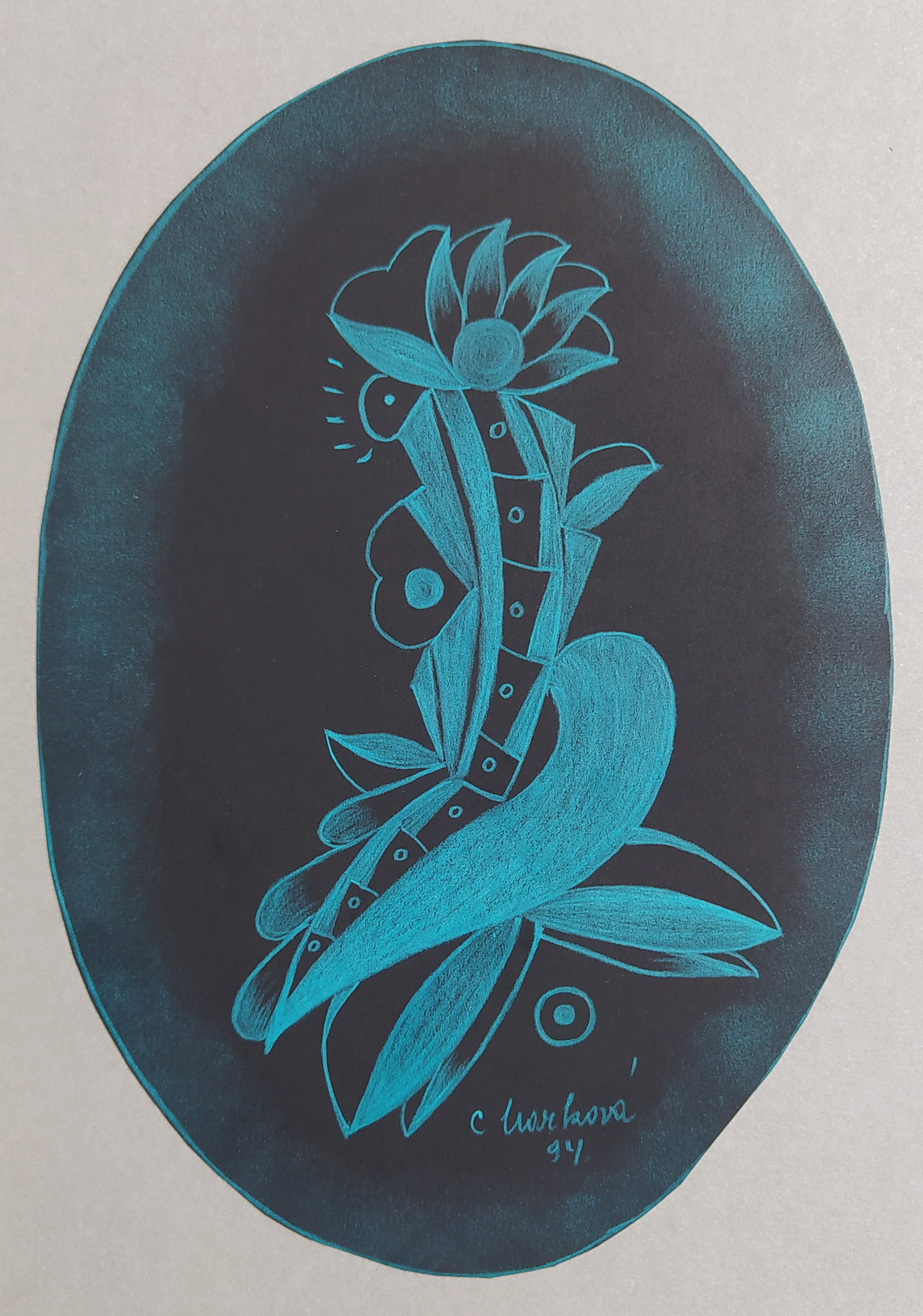 Marková Cecílie – Medijní malba, suchý pastel, 1994