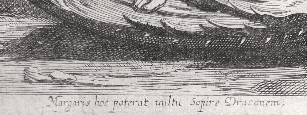 Küsel Melchior – Svatá Markéta s drakem, mědiryt, ca 1650
