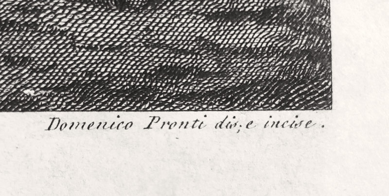 Itálie – Řím, Vestin chrám, Pronti Domenico, původní mědiryt, ca 1780