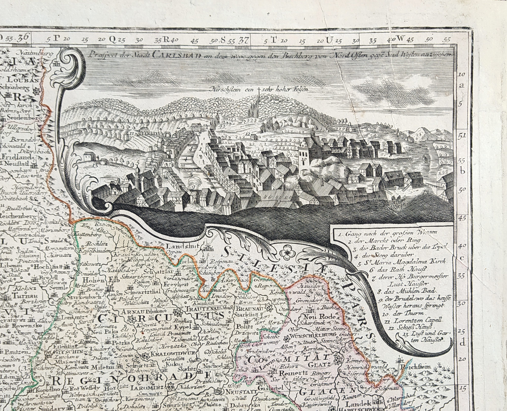  Čechy – Matthäus Seutter, staře kolorovaný původní mědiryt, ca 1730