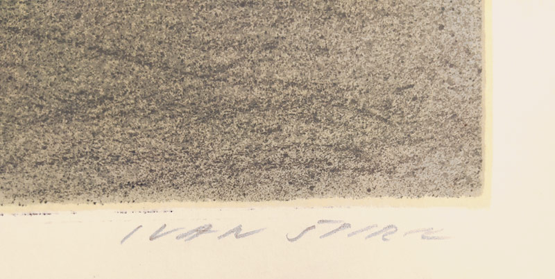 Špirk Ivan – Praha, Vyšehradský železniční most, barevná litografie, 1977