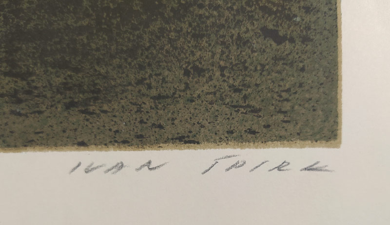 Špirk Ivan – Praha, Jiráskův most a Petřín, barevná litografie, 1977