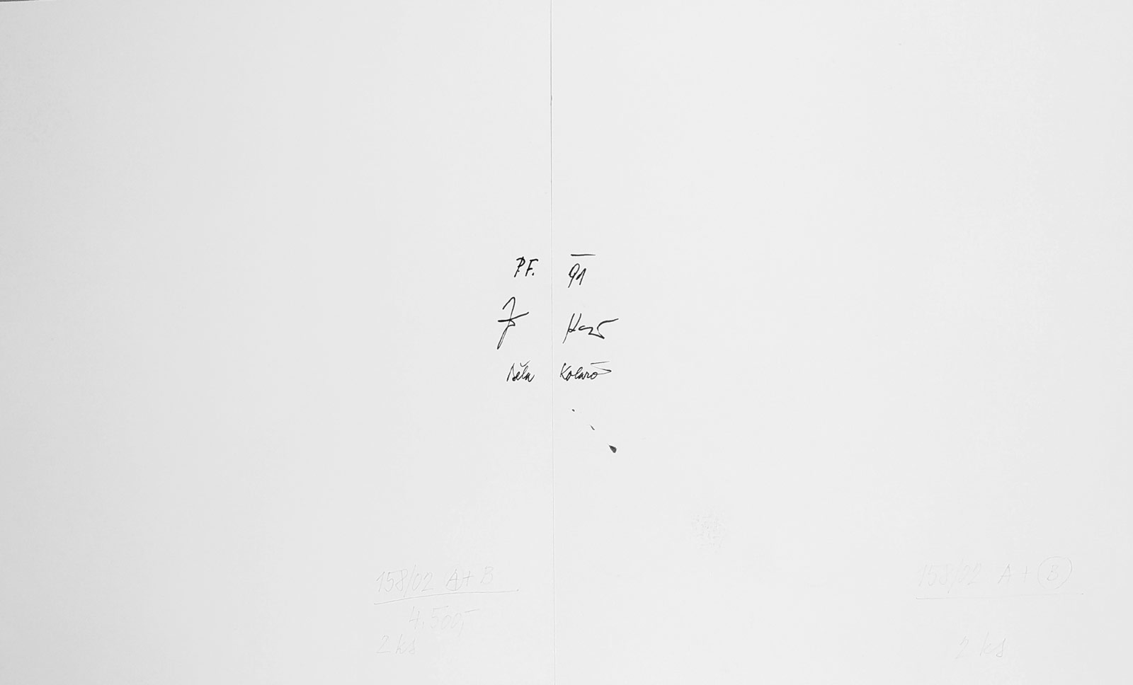 Kolář Jiří – PF 1991 Jiří a Běla Kolářovi, dva barevné tisky, 1990