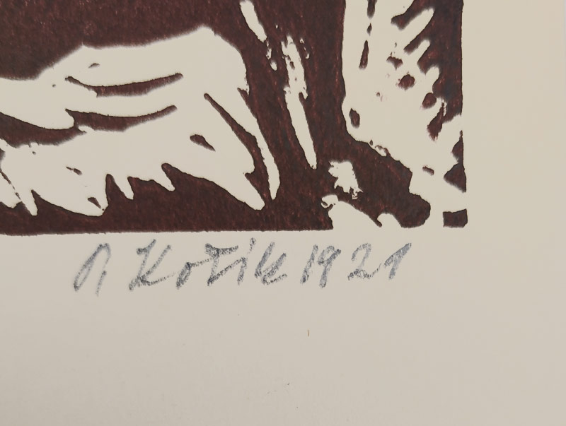 Kotík Pravoslav – Žně, použito jako PF 1967, původní dřevoryt, 1921