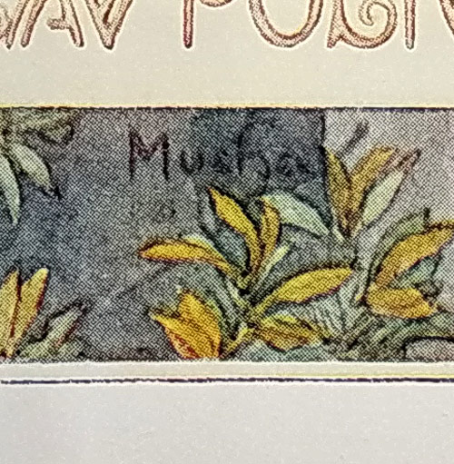 Mucha Alfons – Ex libris Arch. Dr. Jaroslav Polívka, barevná zinkografie, nedatováno