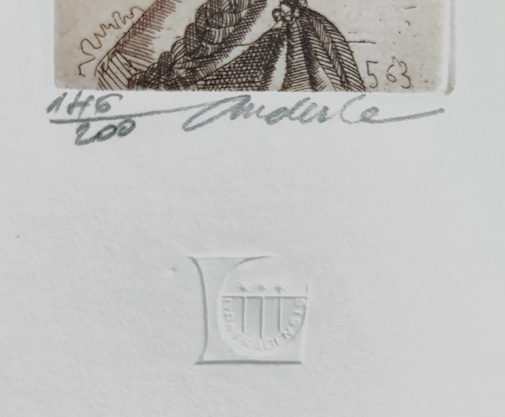 Anderle Jiří – Konstance, barevný lept s podtiskem, č. 145/200, nedatováno