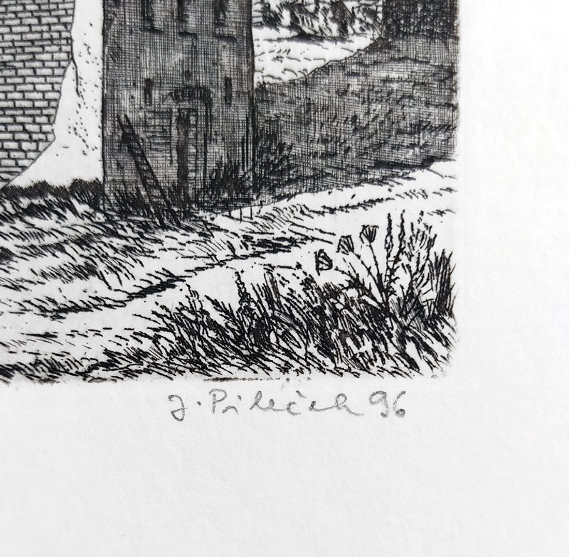 Pileček Jindřich – Sluneční hodiny, původní lept, č. 130/150, 1996