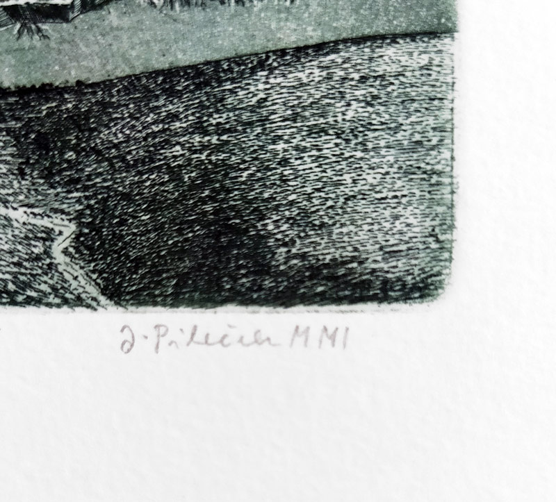 Pileček Jindřich – Ex libris J. Šťastný, původní lept, č. 91/100, 2001