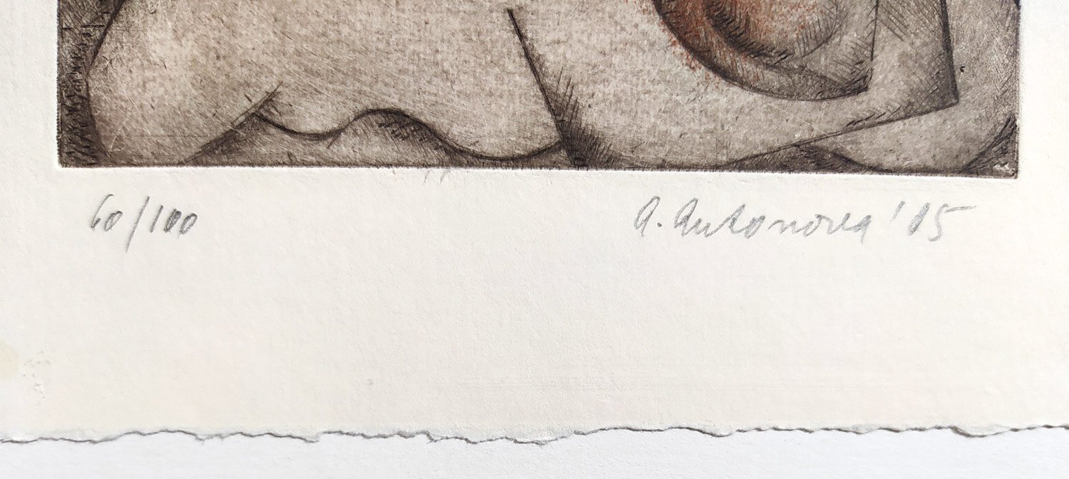 Antonová Alena – Zátiší, suchá jehla s monotypem, číslováno 60/100, 2005