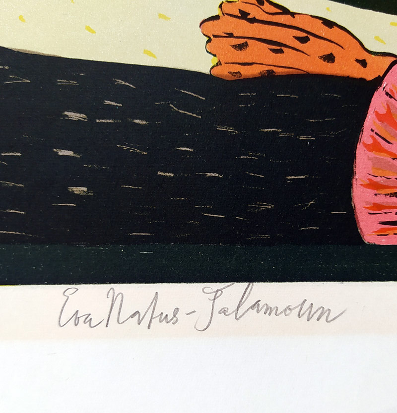 Šalamounová Eva Natus – Maškarní bál, barevná litografie s podtiskem, 1990