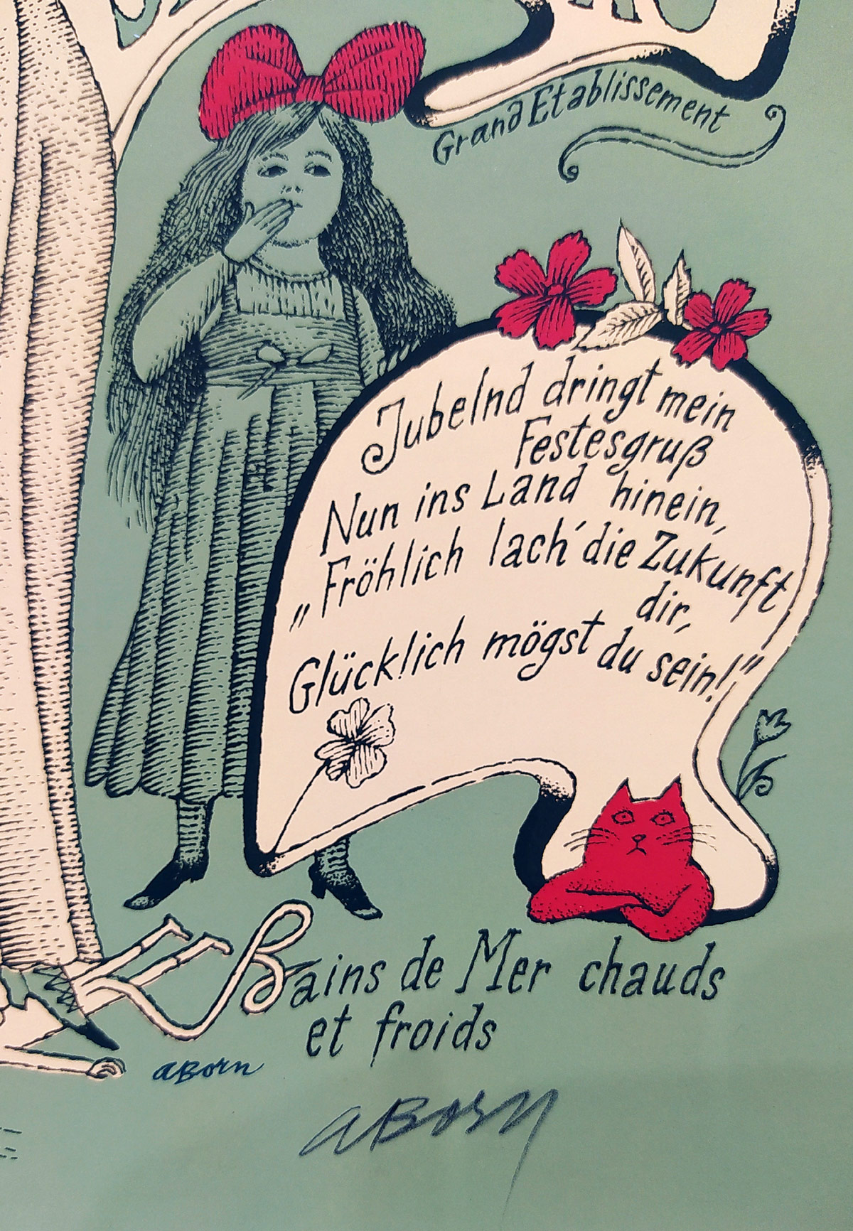 Born Adolf – Thermes de Hrabal, San Kersko, signovaná barevná serigrafie, autorský tisk, nedatováno