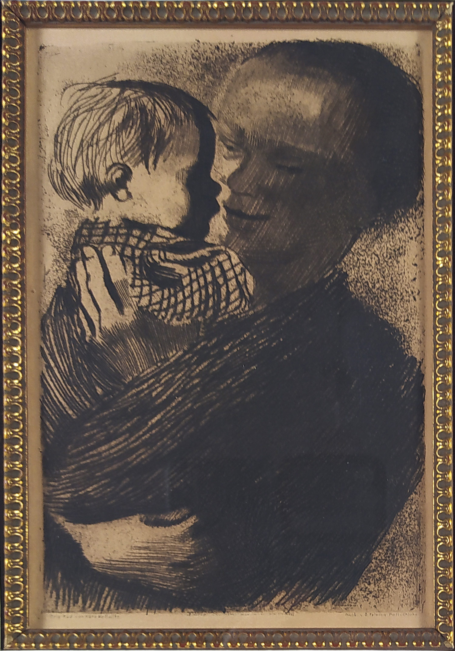 Kollwitz Käthe – Muter mit Kind auf dem Arm, původní lept, 1910