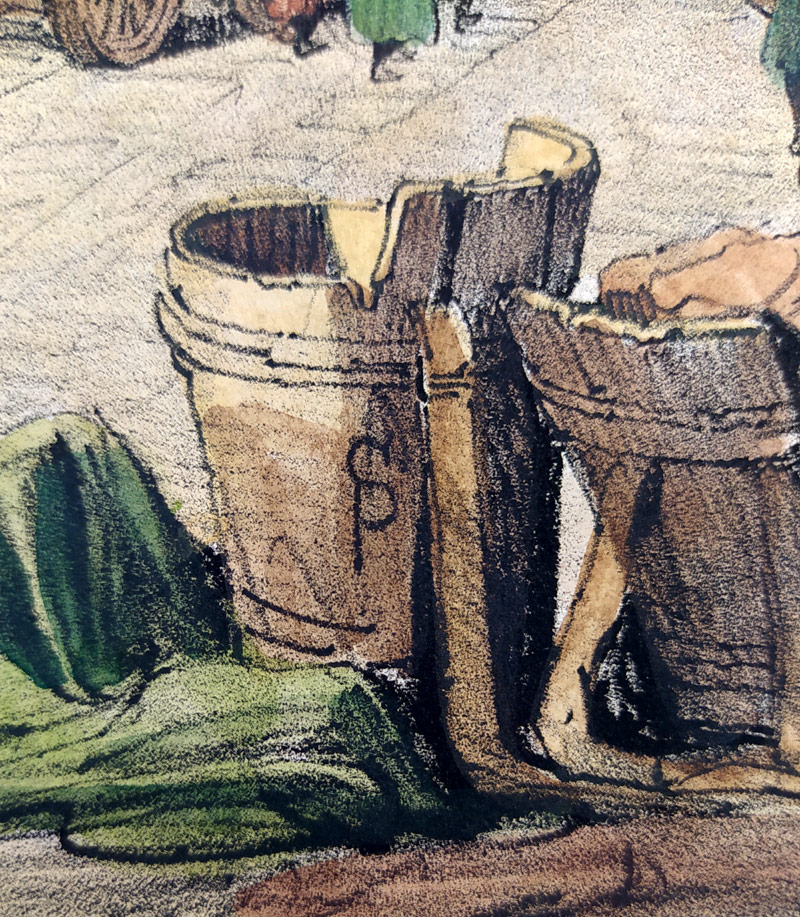 Praha – Kostel svatého Mikuláše na Malé Straně, Samuel Prout, staře kolorovaná původní litografie, 1833