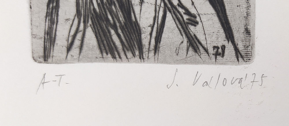 Válová Jitka – Figury v pohybu, původní suchá jehla, autorský tisk, 1975