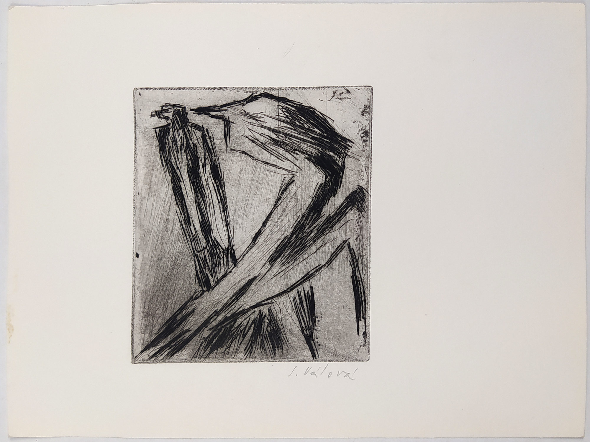 Válová Jitka – Figury v pohybu, původní suchá jehla, nedatováno