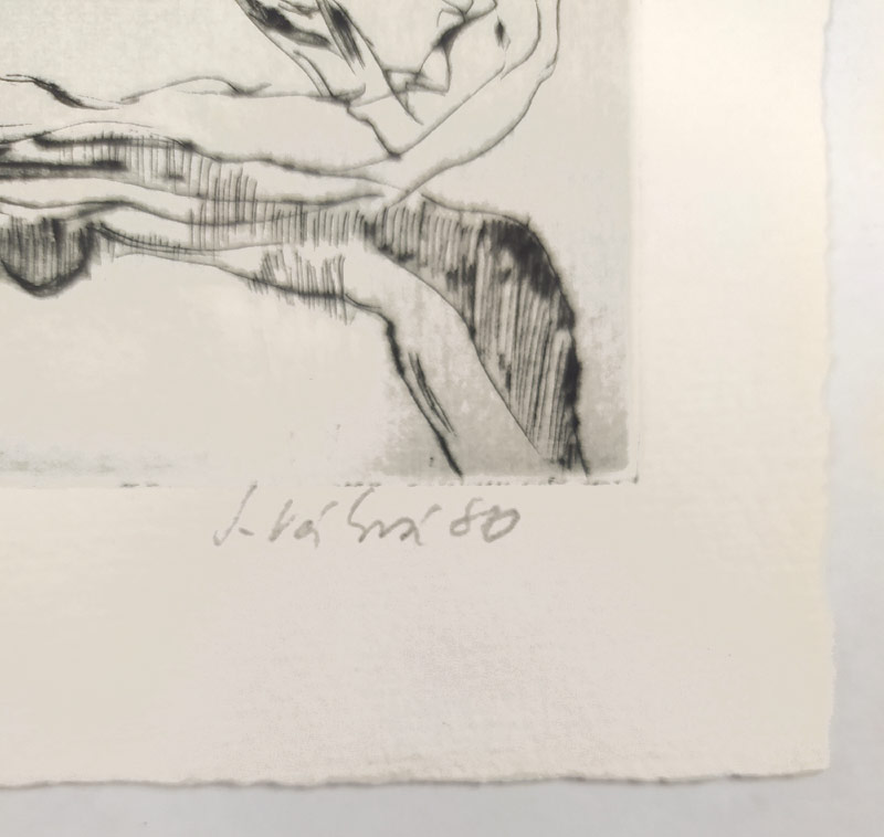 Válová Jitka – Figury v pohybu, původní suchá jehla, použito jako PF 1982, 1980