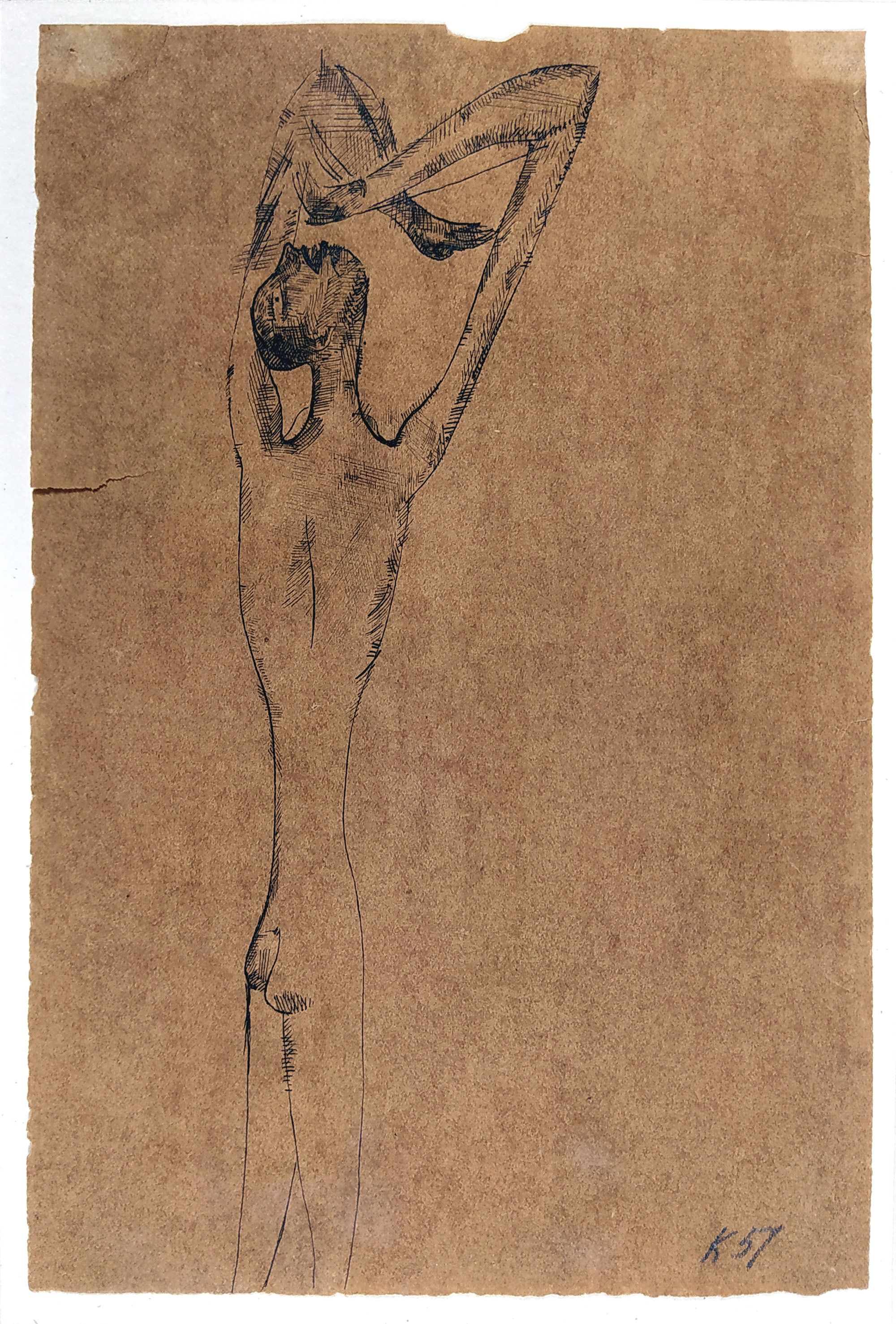 Koblasa Jan – Studie postavy, kresba tuší, 1957