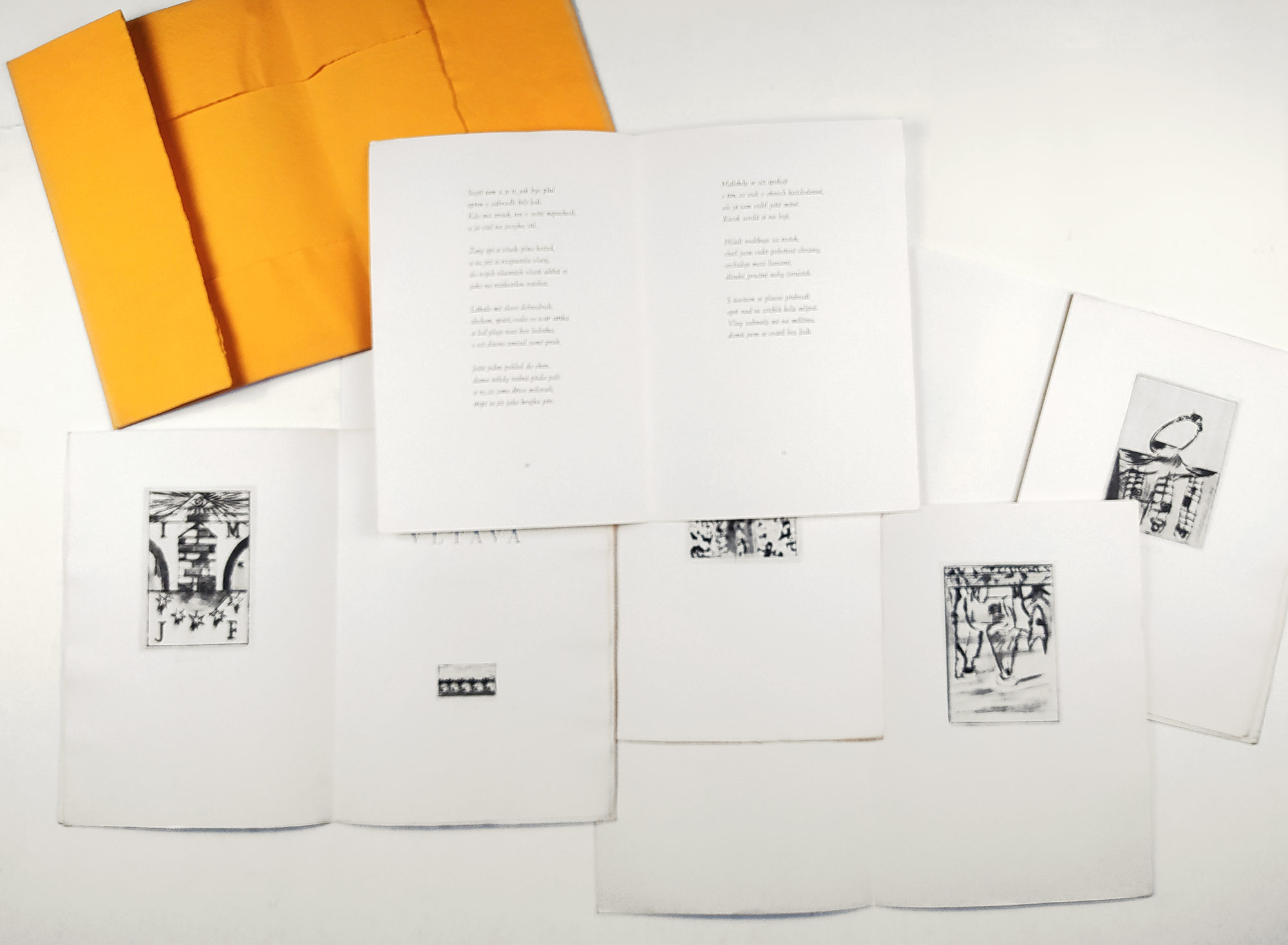 Seifert Jaroslav (s podpisem) – Vltava, Tichý František – sedm suchých jehel, čtyři signovány, 1954