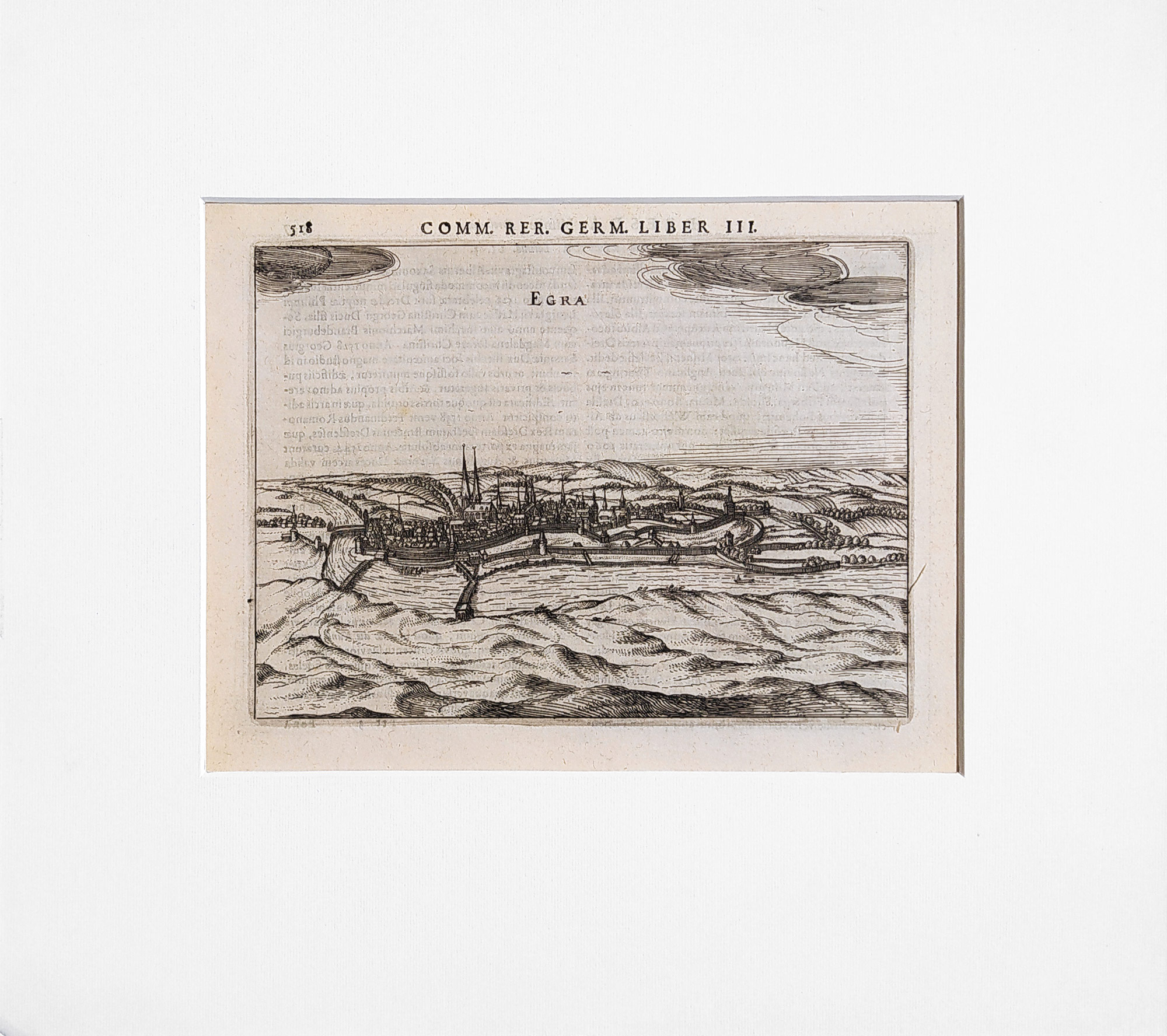 Cheb – Petrus Bertius, původní mědiryt, 1616