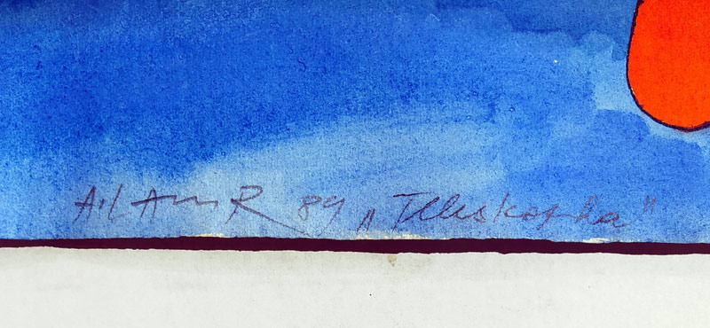 Lamr Aleš – Teleskopka, akvarelem kolorovaná kresba tuší, 1989