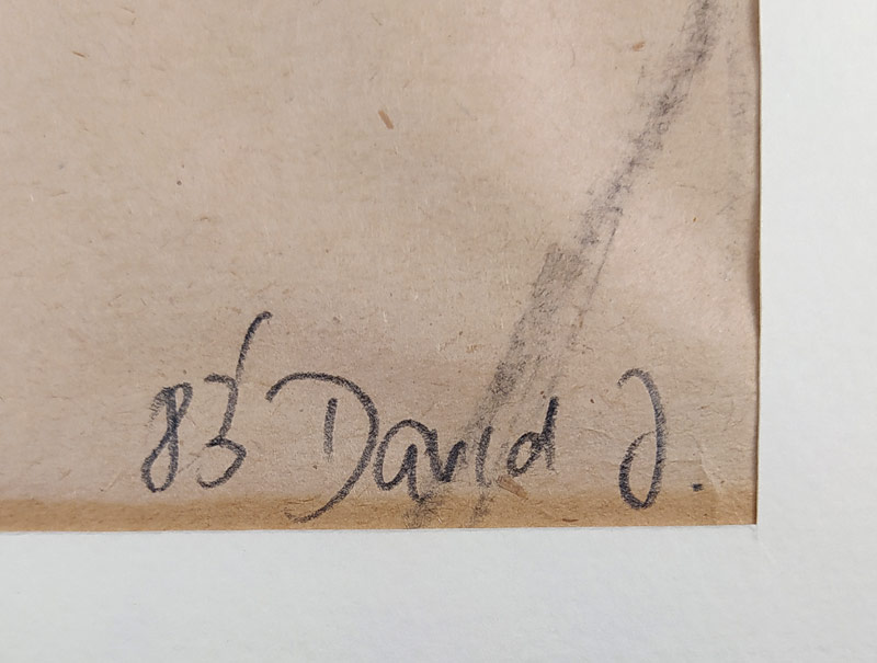 David Jiří – Zdena, sedící akt, kresba uhlem, 1983