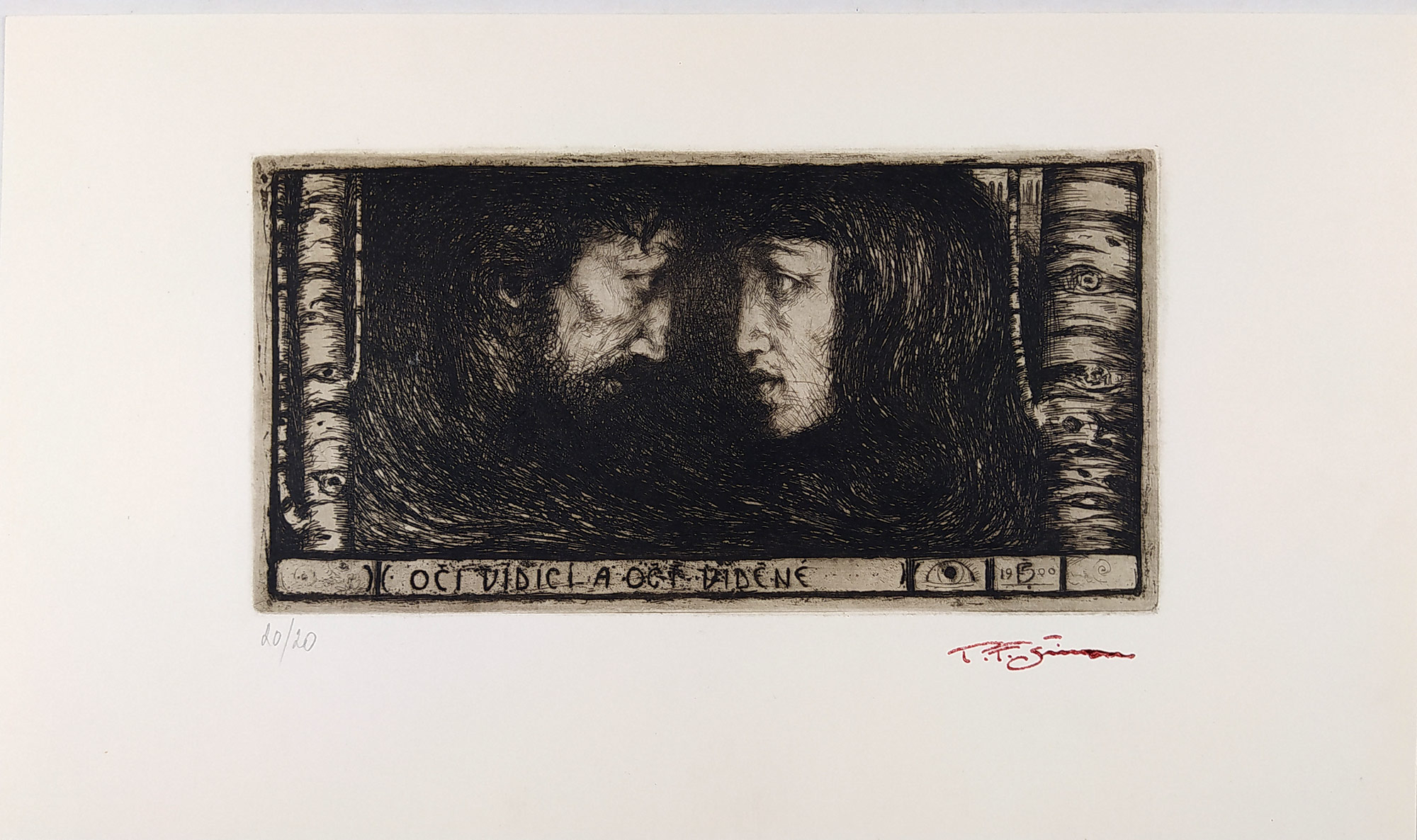 Šimon Tavík František – Oči vidící a oči viděné, lept (1900), novotisk č. 20/20, nedatováno