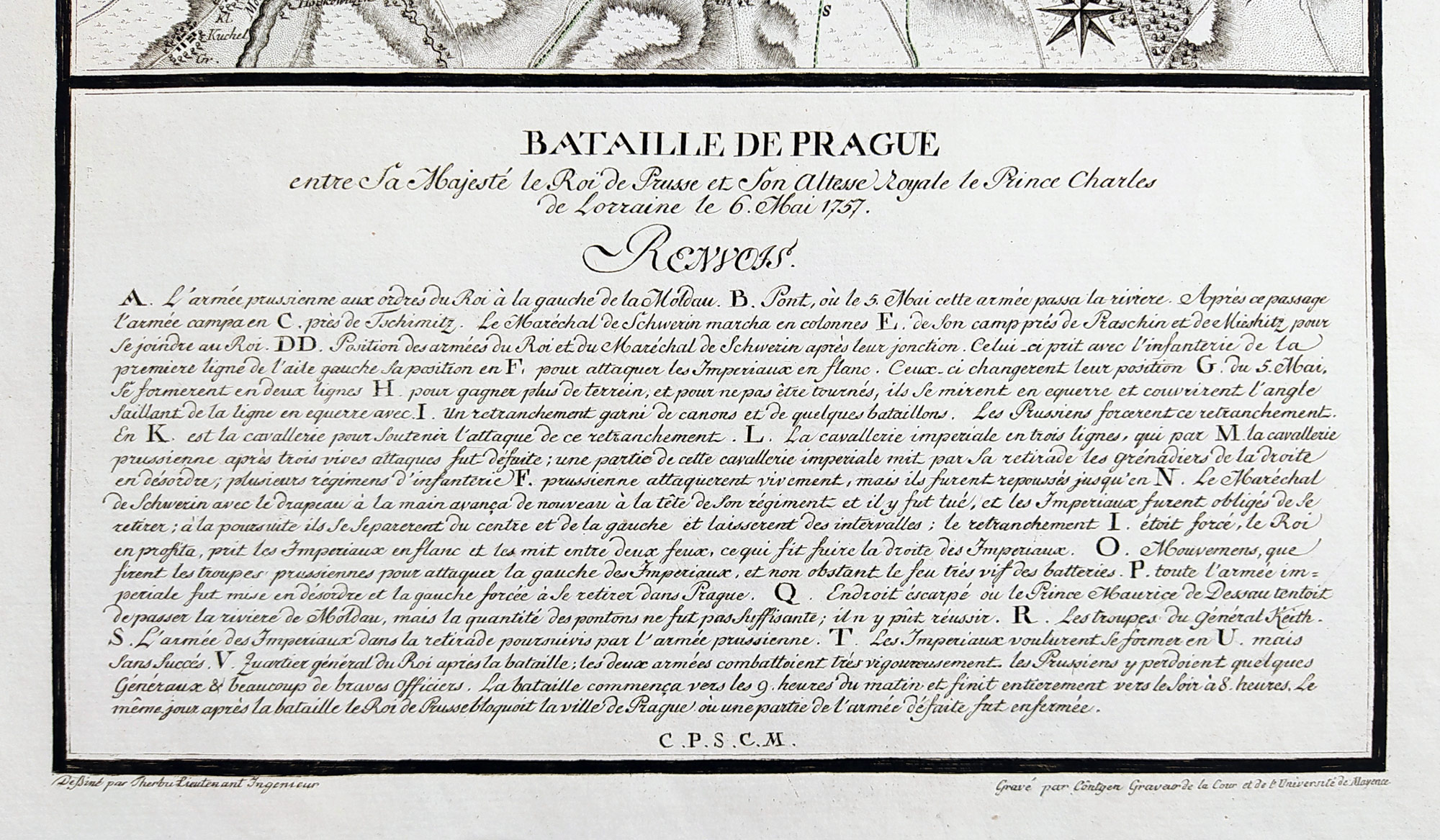 Praha – Obléhání města, H. H. Coentgen, staře kolorovaný původní mědiryt, 1757–1780