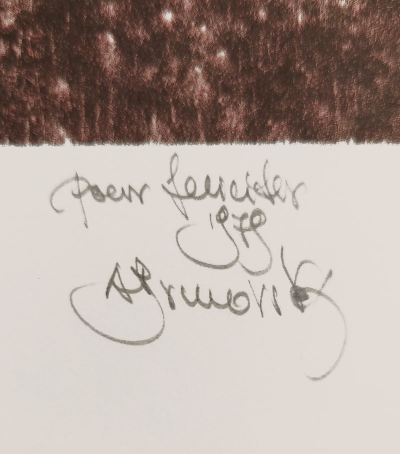 Brunovský Albín – Pour Feliciter 1979, Novoročenka autora, původní lept, 1978