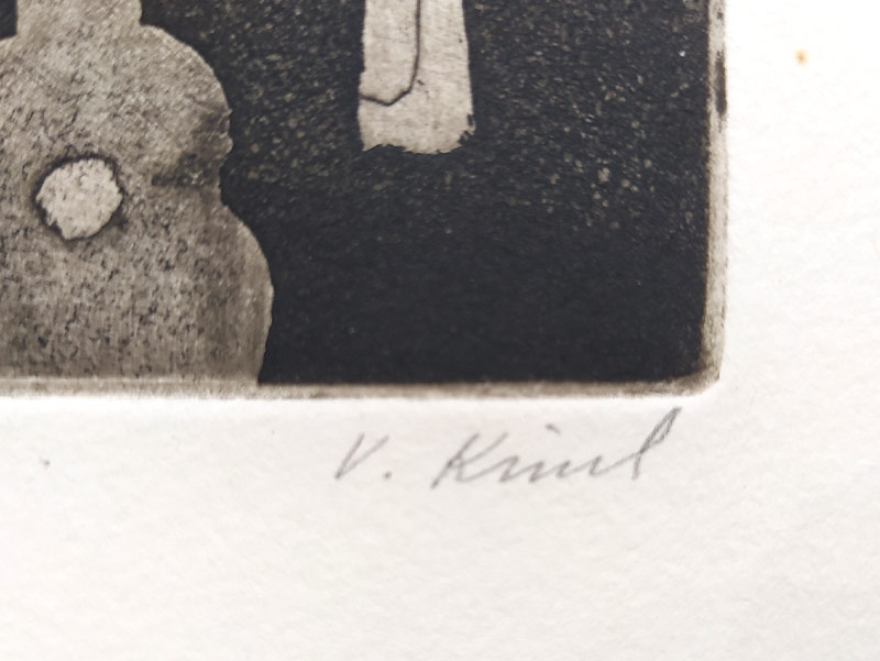 Kiml Václav – Pieta, Autorský tisk, původní akvatinta, nedatováno