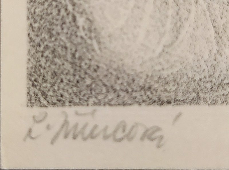 Jiřincová Ludmila – Ex libris M. Rakušanová, původní litografie, nedatováno