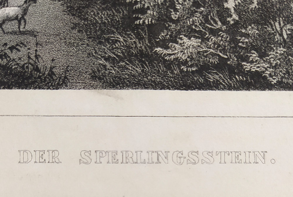 Vrabinec hrad – Bürger R., Semmler C. G., původní litografie, 1845