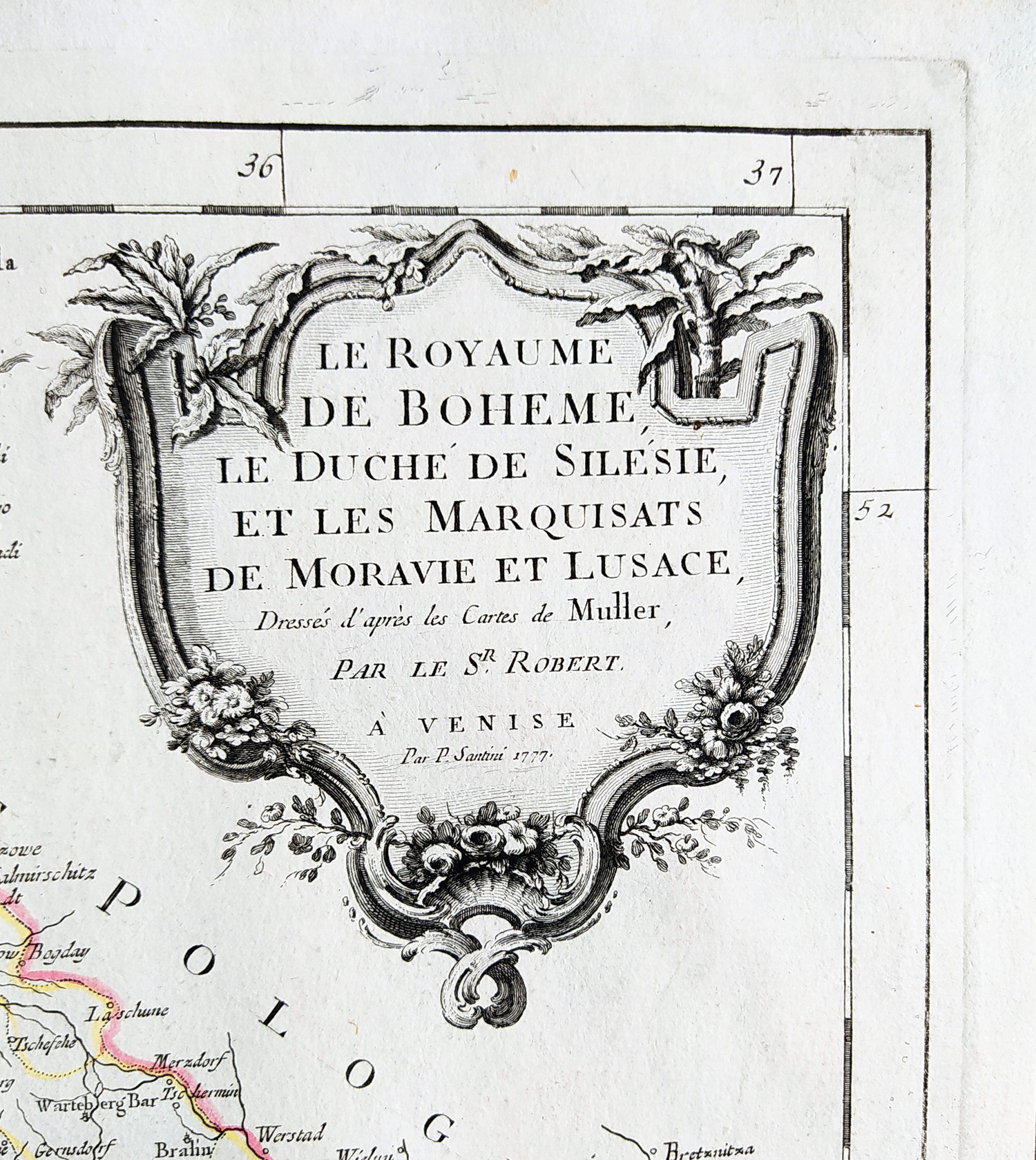  Čechy, Morava, Slezsko a Lužice – Müller Johann Christoph, de Vaugondy Gilles Robert, pův. mědiryt, 1777