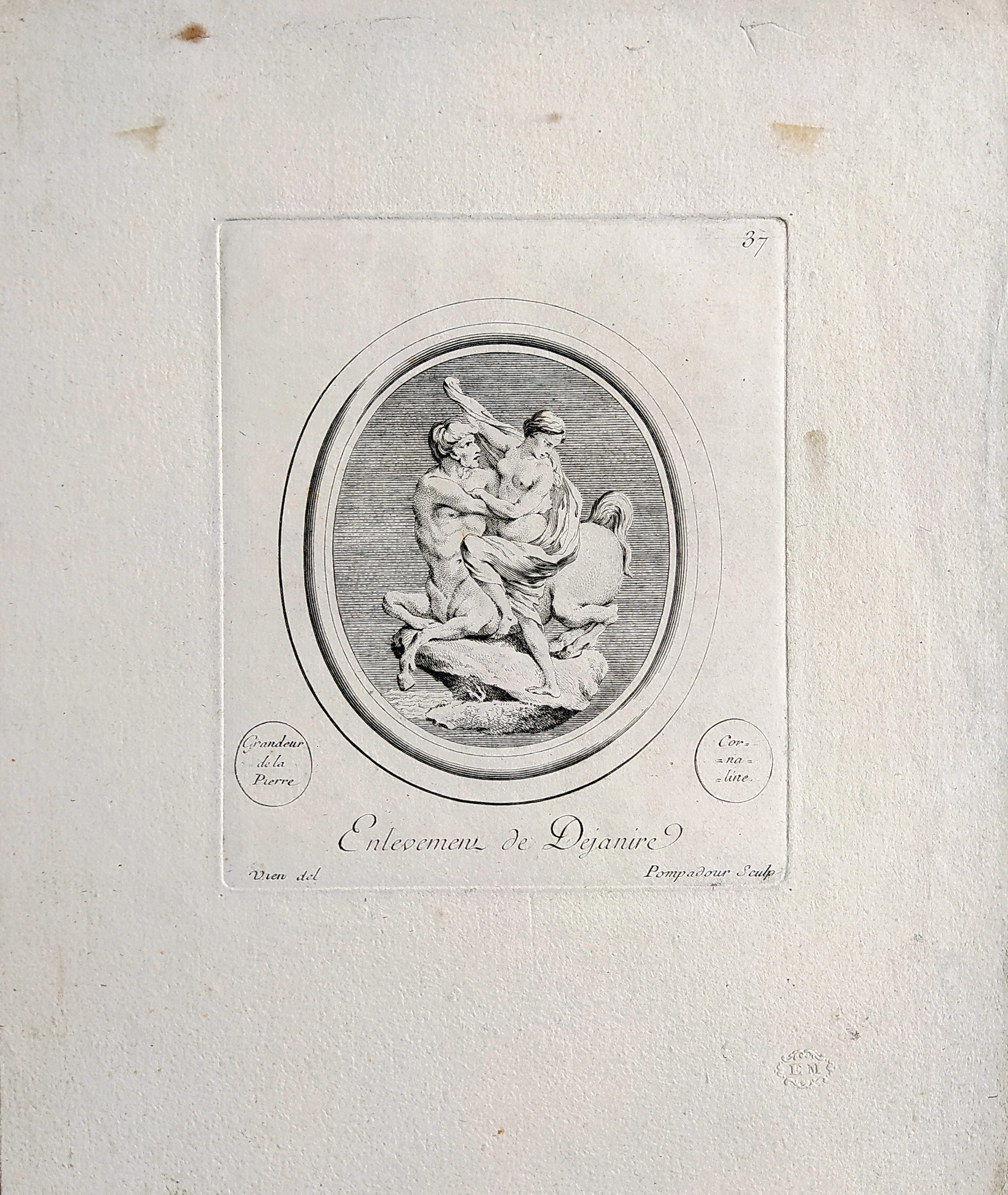 Madame Pompadour – Přátelství, Plate 16, původní lept, ca 1775
