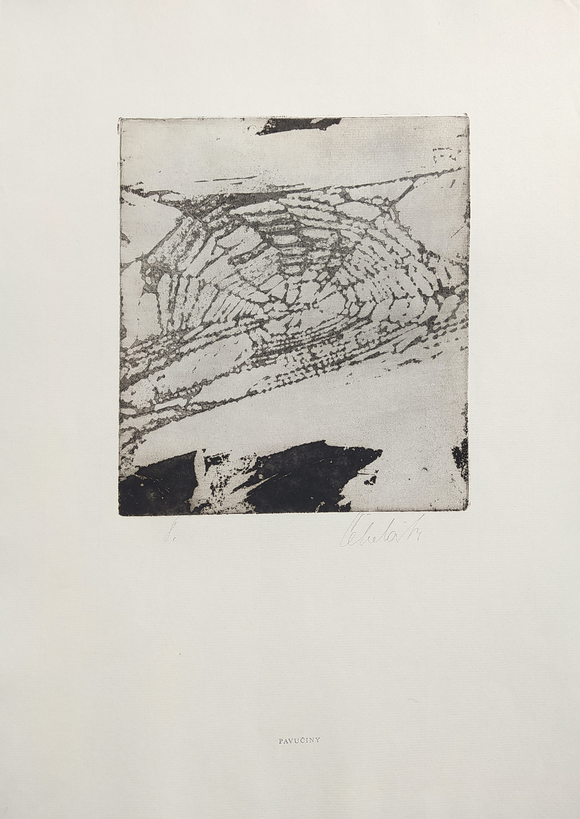Čepelák Ladislav – Pavučiny (8), akvatinta, nedatováno