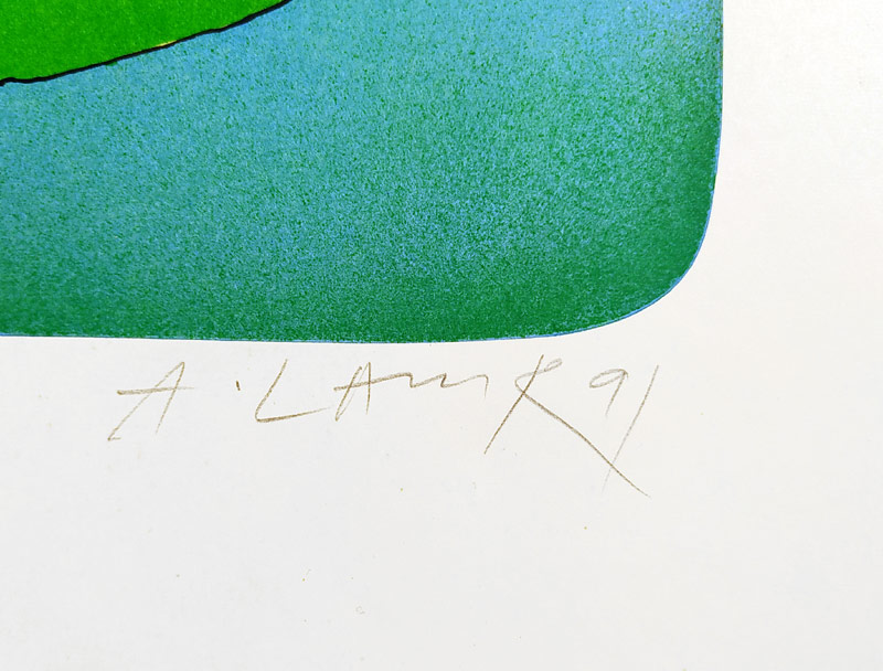Lamr Aleš – Hořící keř, barevná litografie, číslováno 36/100, 1991